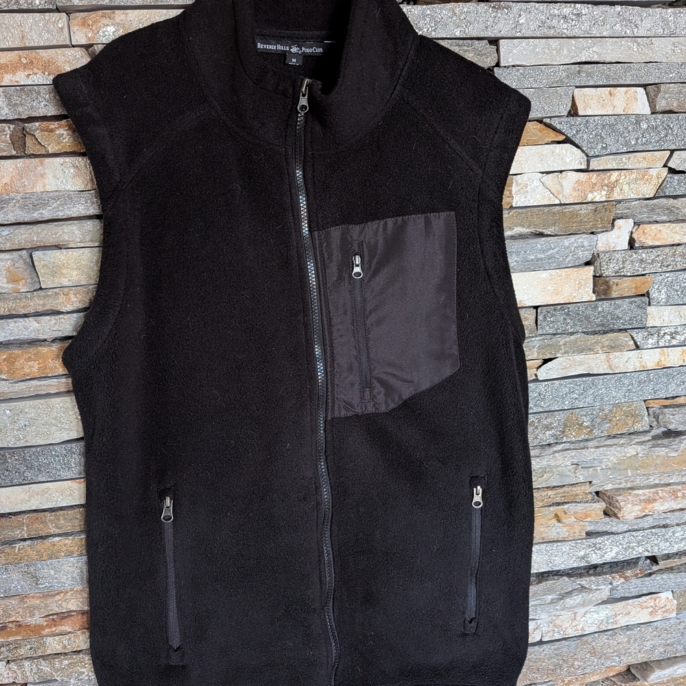Beverly Hills Polo Club Black Fleece Vest
